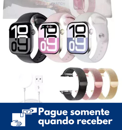 Relógio Smartwatch Gs10 Ultra Mini 2pulseiras Amoled Série10